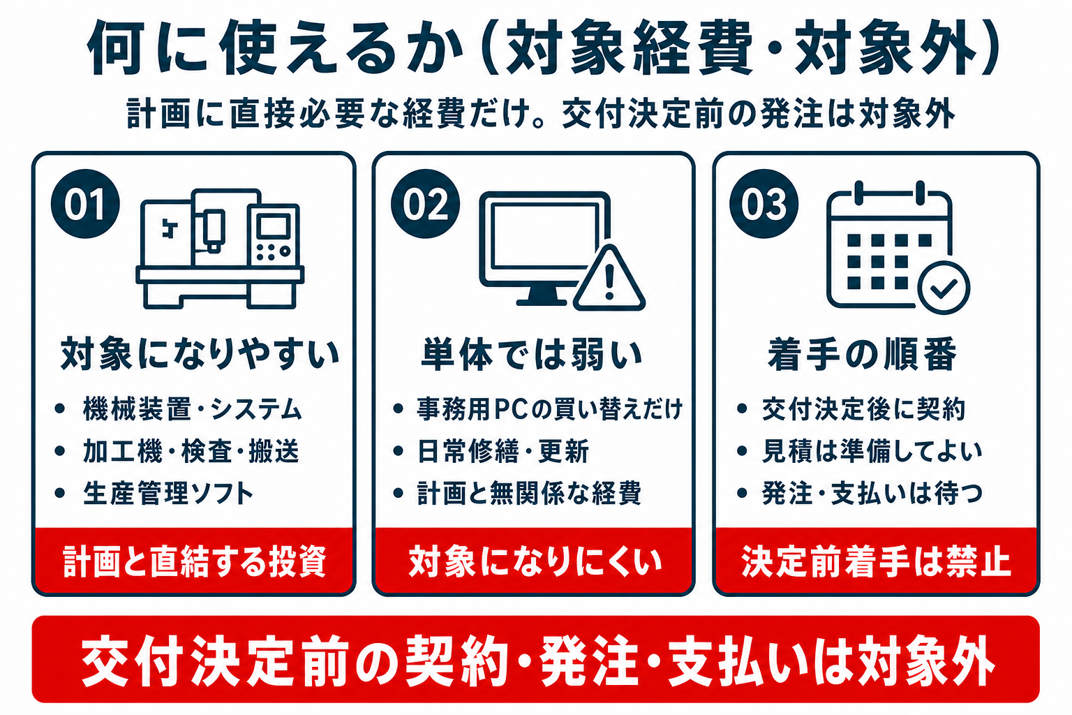 何に使えるか(対象経費・対象外)