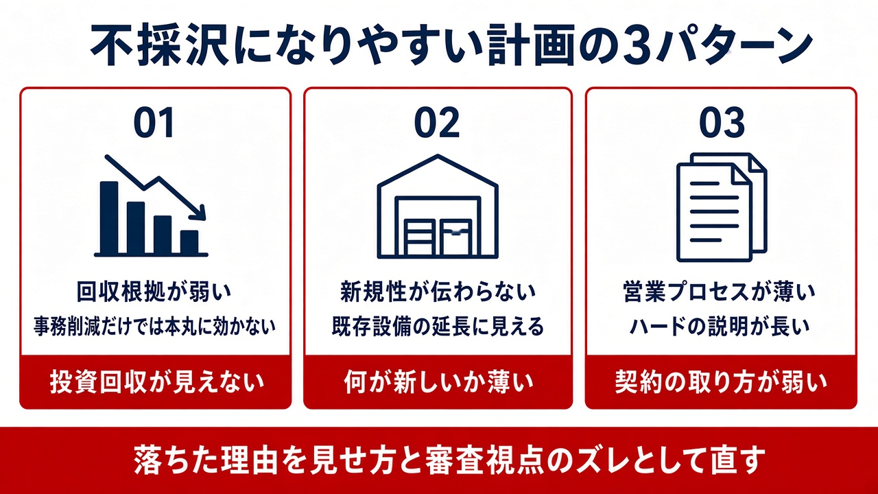 事例から学ぶ|不採択になりやすい計画の共通ポイント