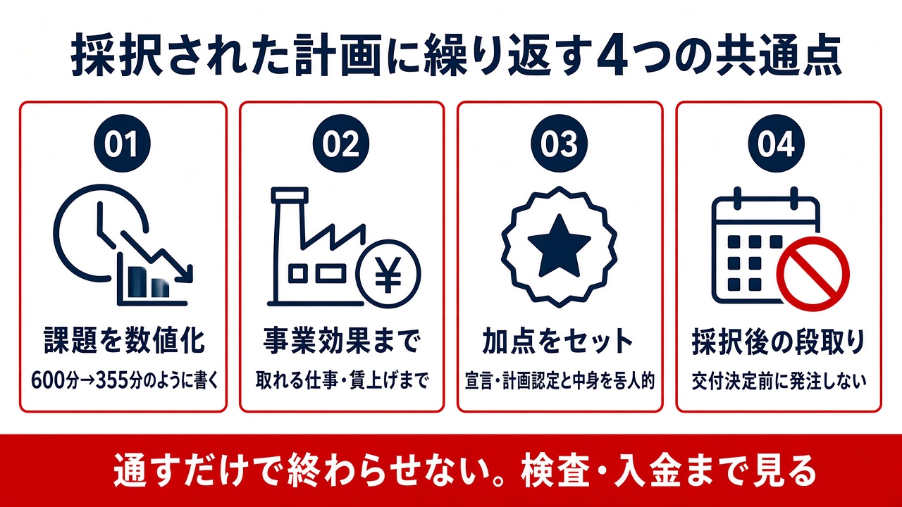 事例から学ぶ|採択された計画の共通ポイント