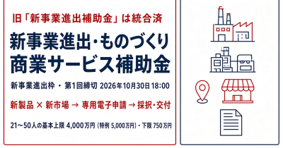 新事業進出補助金とは？対象経費・申請の流れ・補助上限｜2026年統合制度の新事業進出枠