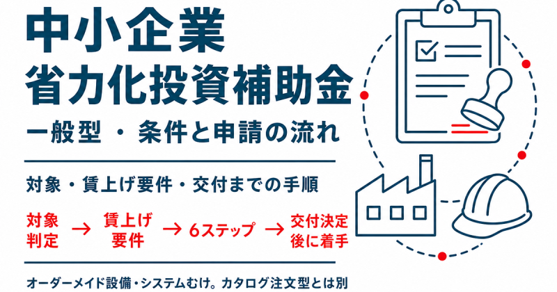 省力化補助金（一般型）の条件と申請の流れ｜対象・賃上げ要件・交付までの手順